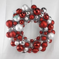 中国 Senmasine 40 センチメートルクリスマスボールリース見掛け倒しレッドシルバーオーナメントつまらないパーティークリスマスハンギングデコレーション メーカー