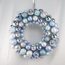 China Senmasine 60cm Christmas balls wreaths for front door xmas party hanging decoration blue silver baubles manufacturer