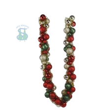 China Senmasine 6ft bauble garlands with tinsel gold red green ball ornaments front door festival home hanging decorative manufacturer