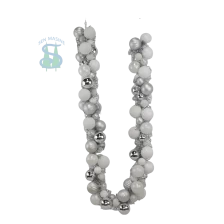 China Senmasine 6ft silver bauble garland with tinsel white balls ornaments Christmas front door hanging decoration manufacturer