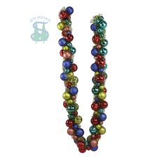 China Senmasine 6ft balls garlands with tinsel colorful baubles ornaments Christmas festival wall front door hanging manufacturer