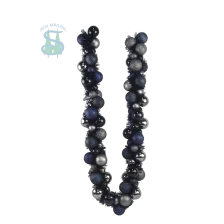 China Senmasine 6ft xmas ball garland for Christmas front door hanging decoration mixed tinsel blue grey baubles manufacturer