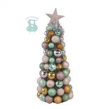 Cina Senmasine Palline da 47 cm Cono Albero con Topper Star in plastica infrangibile ornamenti decorazione da tavolo in tinsel produttore