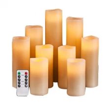 Cina Senmasine 9 candele senza fiamma con candele LED a colonna in vera cera azionate a batteria a distanza a 10 tasti produttore