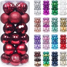 China 24ct Burgundy Christmas Ball for Holiday Shatterproof Xmas Tree Hanging ornaments Balls Decorations 2.36