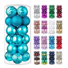China 60mm Lake Blue Christmas Ball for Xmas Tree Balls Shatterproof Christmas Ornaments Set Decorations 24ct 2.36'' manufacturer