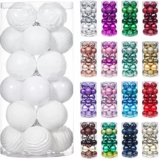 China 24ct Ornaments Shatterproof Xmas Tree Hanging white Christmas Balls for Halloween Decorations Holiday Wedding Christmas Decor 2.36