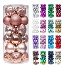 China Rose Gold christmas Ball Ornaments for Xmas Tree Hanging Shatterproof plastic Balls Decorations Holiday Wedding Christmas Decor manufacturer