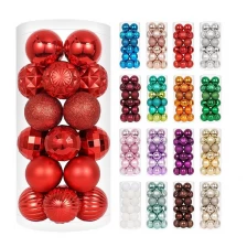 China 24ct 1.57'' Christmas Ball sets for Xmas Tree hanging Ornaments Shatterproof plastic Decorations Balls 40mm manufacturer