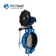 China Manufacturers CF8 ductile iron wafer butterfly valve DN200 PN16 PN25 customized with chain wheel manufacturer