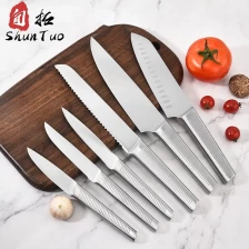 China Conjunto de faca de aço inoxidável 430 mais vendido da Amazon 10 peças com bloco de madeira elegante fabricante