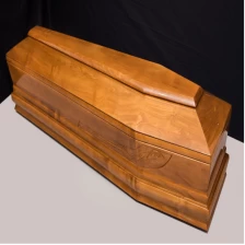 China Adult Funeral China Manufacture Paulownia Wooden New European Style Coffin Casket Cremation with Finishing High Gloss Velvet and Traditional Carving Supplier manufacturer