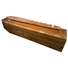 porcelana Funeral para adultos Fabricación en China Madera de abeto Nuevo estilo europeo Cremación de ataúd con acabado de alto brillo fabricante