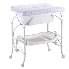 China Hot sell folding multipurpose baby bath and changing table diaper organizer Bathing table with CE manufacturer