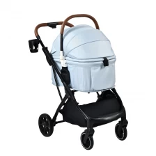 Cina passeggino pieghevole di lusso per cani, passeggini per cani da esterno, carrello per animali domestici in vendita passeggino da viaggio per animali domestici con ruote grandi produttore