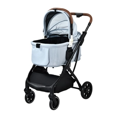 Chine Poussette pliable pour animaux de compagnie de luxe avec 4 roues fabricant