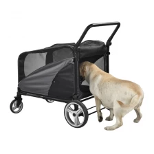 Cina Passeggino per cani di lusso, passeggino per animali domestici per cani di taglia media con rivestimento nero produttore