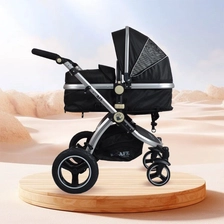 China Versatile 2-in-1 Baby Stroller: Aluminum Construction, 3-Stage Sun Canopy & Large PU Tires manufacturer