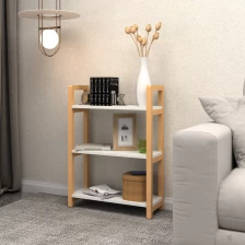 China Three Tier Wooden Storage Rack White For Bedroom/Living Room/Office/Kitchen manufacturer