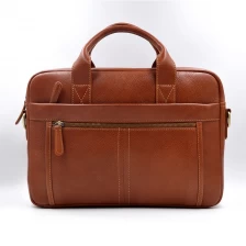 China Business retro leather high briefcase supplier-Genuine leather business casul briefcase factory manufacturer