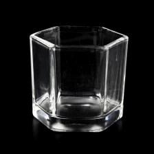 China modern design hexagon glass candle jars from Sunny Glassware manufacturer