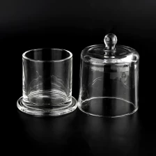 China small glass candle jar with glass dome manufacturer