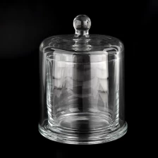 China home decor glass candle jar with dome lid manufacturer