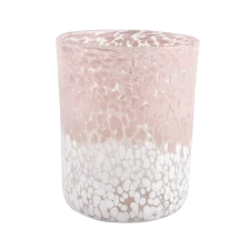 China Sunny Glassware color mixed speckled cylindrical glass container luxury candle jars wholesale manufacturer