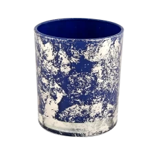 China Luxury blue glass candle jar for making supply wholesale manufacturer