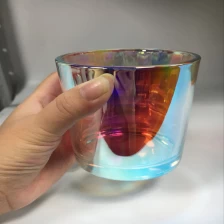 China iridescent glass candle jars and containers for candle making manufacturer