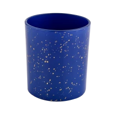 China Golden blue container candle luxury candle Jars glass manufacturer