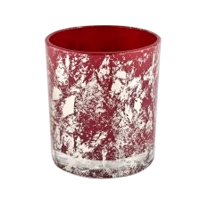 China Custom high quality white printing dust and red glass candle jars manufacturer