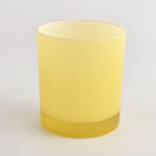 China home decor 8oz yellow color glass candle jar manufacturer