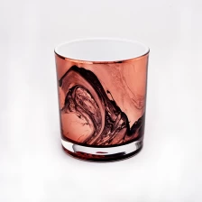 China luxury abstract painting glass candle jar manufacturer
