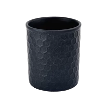 China luxury 10oz black color ceramic candle jar manufacturer