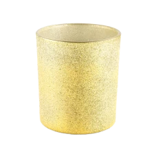 China Yellow frosted glass candle jar empty glass vessel manufacturer manufacturer