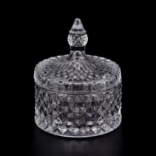China luxury geographic cut  glass candle holder with lid manufacturers manufacturer