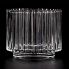 China Hot sale 12.5 OZ vertical stripe glass candle jar manufacturer