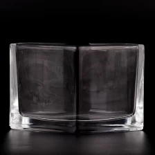China Luxury 8 OZ fan-shaped glass candle jar manufacturer