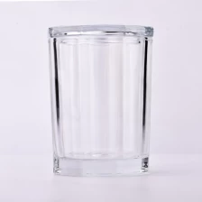 China wholesale 30 OZ octagonal glass candle holder with lid manufacturer