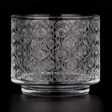 China wholesale 12 OZ raised  pattern glass candle jar manufacturer