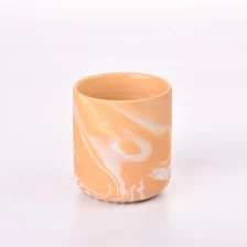 China Modern brief style ceramic candle holder  round ceramic candle  jar manufacturer