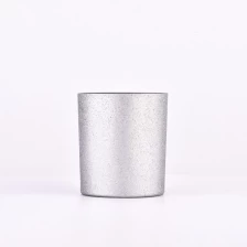 China Wholesale 8 oz linear jars with silver effect outside the glass candle holder for weddings manufacturer