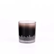 China Custom black snowflake pattern glass candle jars for wedding decoration manufacturer
