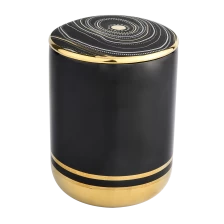 China luxury gold bottom ceramic candle holder with lid manufacturer