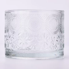 China Luxury Style Customize Color Textured Glass Vessel Scented Candle Jar manufacturer