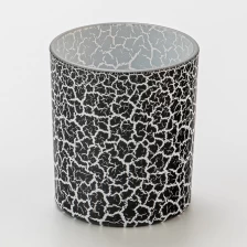 China Creative Black Crack Design Glass Candle Jar 290ml Empty Scented Candle Holder manufacturer