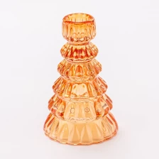 China Luxury Amber Color Decorative Tealight Holder Glass Candle Jar manufacturer