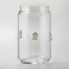 China Halloween Ghost Design Clear Glass Candle Holder for Holiday Decoration and Gifts manufacturer