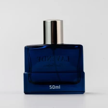 China High End Dark Blue 50ml Glass Perfume Bottle with Spray Head manufacturer